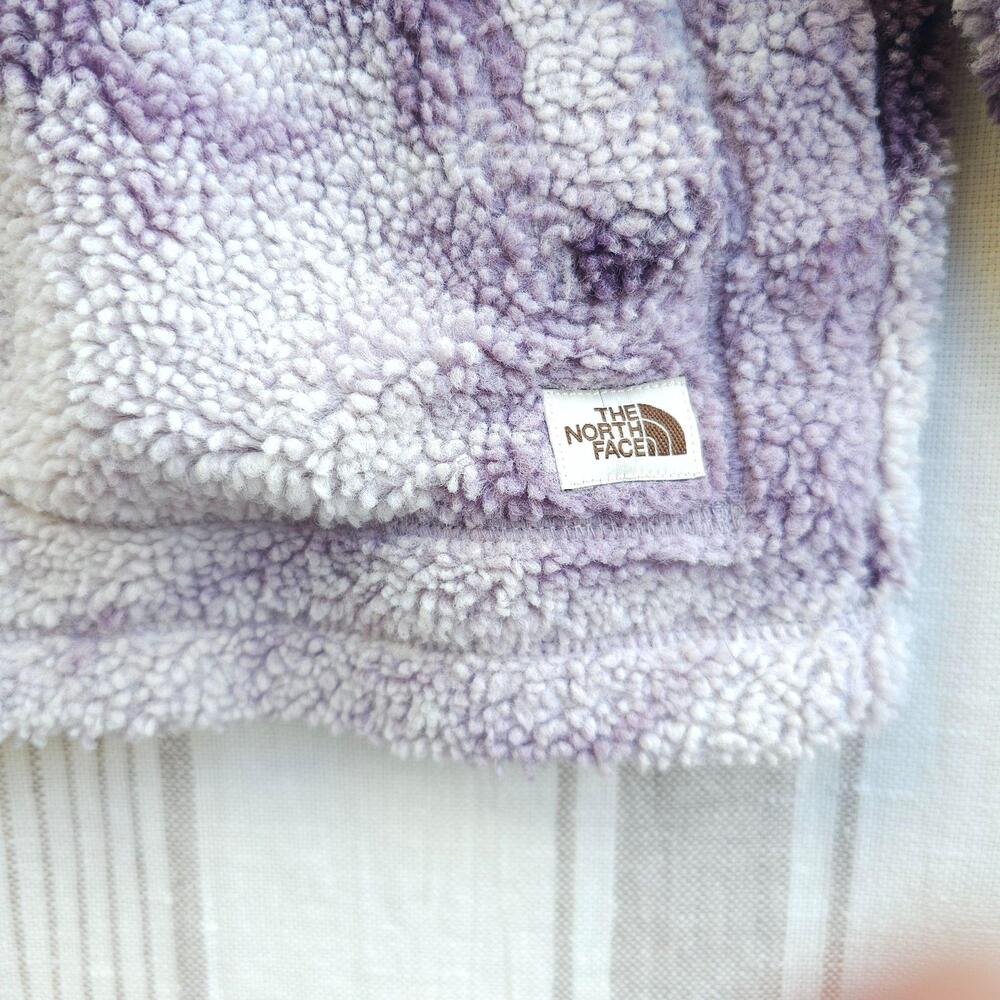 The North Face Ridge Jacket Womens XS Purple Sherpa Hooded Tie Dye Fleece Teddy - Picture 5 of 14